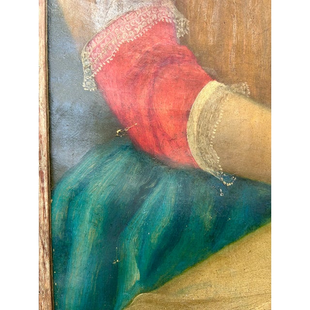 Horacio R. Rocha Painting of Girl With Cat 1940's For Sale - Image 11 of 14
