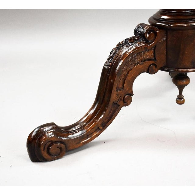 Wood Victorian Burr Walnut Marquetry Centre Table, 1880 For Sale - Image 7 of 9