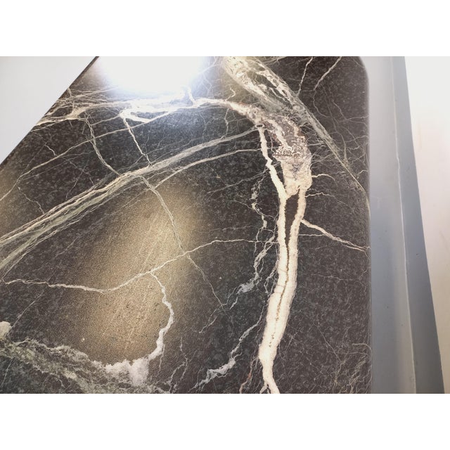 Vintage Oval Coffee Table in Black Marble, 1970s For Sale - Image 14 of 15