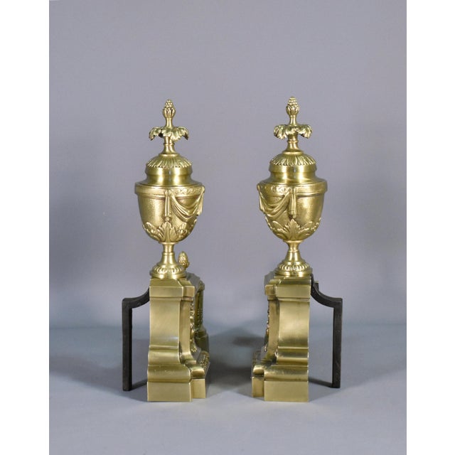 Napoleon III French Fire Dogs in Bronze, 19th Century, Set of 2 For Sale - Image 12 of 14