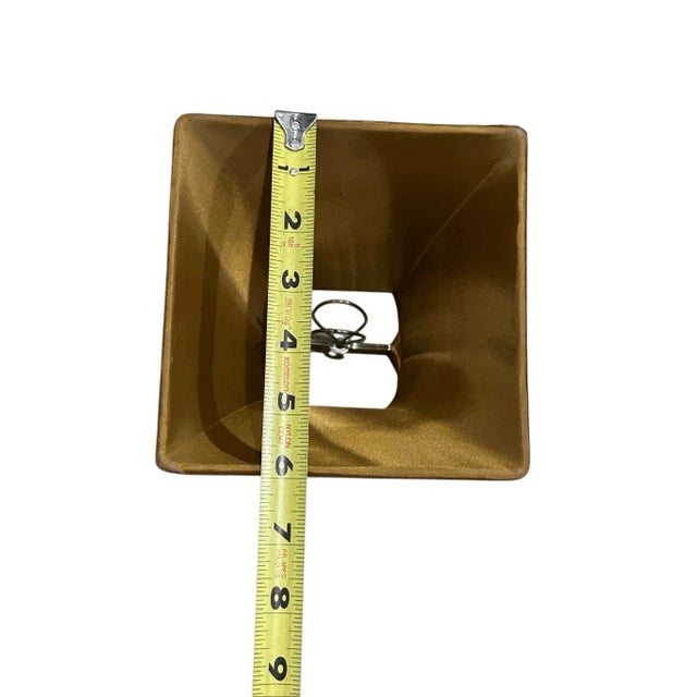Vintage Square Bell Clip on Satin Mini Lamp Shade For Sale - Image 4 of 5