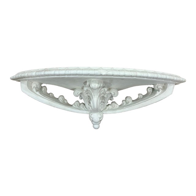 Vintage Neoclassical Architectural Plaster Wall Shelf For Sale