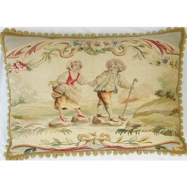 Circa 1850 Antique French Tapestry Pillow For Sale - Image 9 of 9