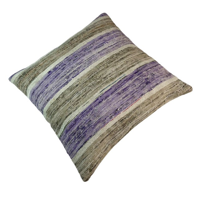 Textile Anatolian Handwoven Kilim Cushion Cover For Sale - Image 7 of 11