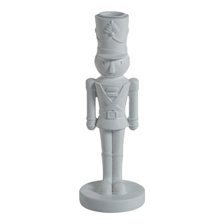 Tiler 8" White Nutcracker Taper Candle Holder For Sale
