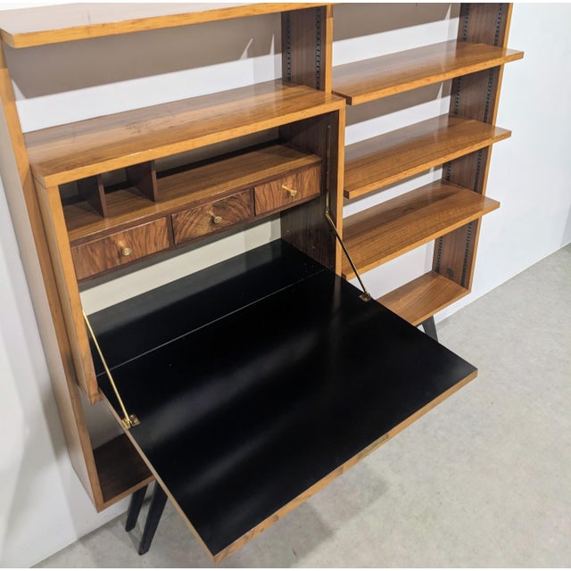 Mid-Century Modular Bookcase with Secretary, 1960s For Sale - Image 4 of 13