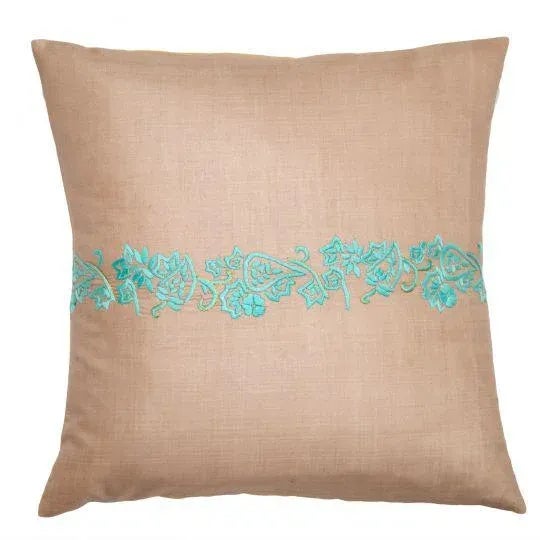 Bela Aqua Green Pillow Case, 20" x 20" For Sale - Image 6 of 6