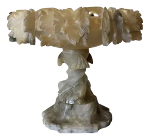 Tazza Centerpiece in Alabaster, Italy, 19th Century