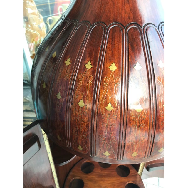 Wood 1960s Bar Aldo Tura-Style Inlaid Wood Bottle Shaped French Mahogany For Sale - Image 7 of 13
