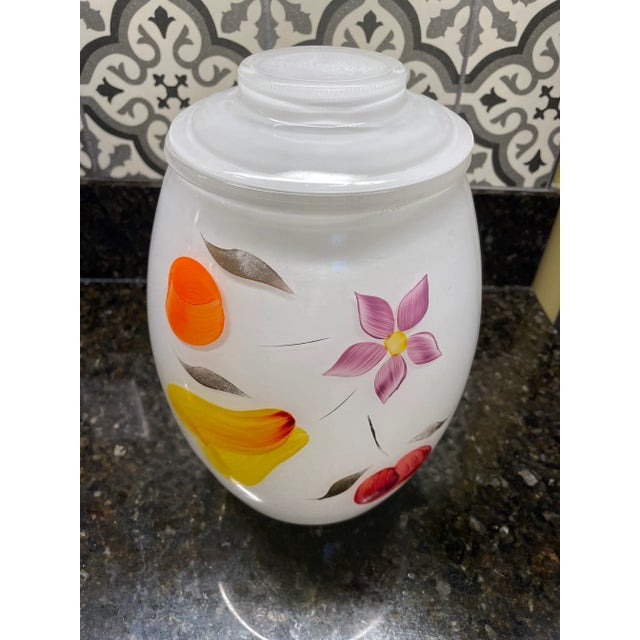 Vintage Bartlett Collins Milk White Glass Cookie Jar For Sale In Baltimore - Image 6 of 13