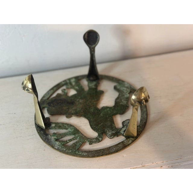 Brass Vintage English Brass Lion Trivet For Sale - Image 8 of 9