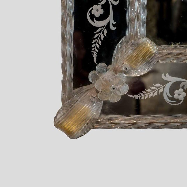 1960s Vintage Venetian Clear and Gilt Glass Mirror, 1960s For Sale - Image 5 of 8