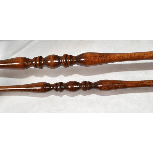 Brown British Colonial Handwoven Cane Turned Wood Spindle Frame Chaise Lounge Daybed For Sale - Image 8 of 13