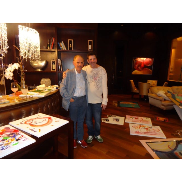 Wood Peter Max, Profile With Red Hearts (Original Painting on Canvas), 2012 For Sale - Image 7 of 9