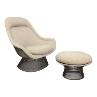 Warren Platner for Knoll Mid Century Lounge Chair and Ottoman For Sale