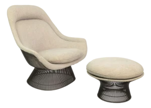 Warren Platner for Knoll Mid Century Lounge Chair and Ottoman