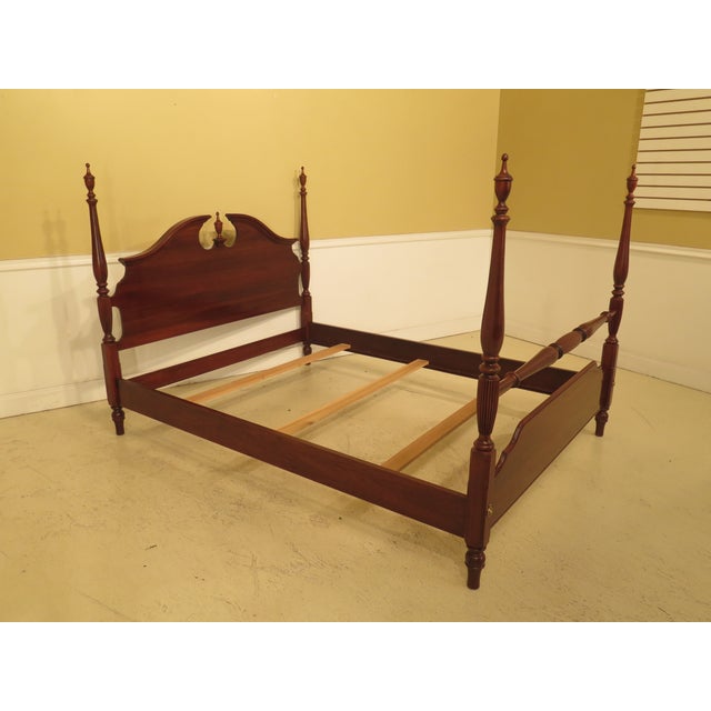 1990s Ethan Allen Knob Creek Queen Size Cherry Poster Bed Chairish