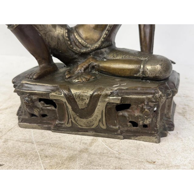 Nepalese Artist, Buddhist Deity Statue of Indra, 1890s-1910s, Bronze For Sale - Image 10 of 11