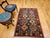 Textile Vintage Persian Shiraz Yalameh Tribal Area Rug, Hand-Knotted Wool, Allover Geometric Pattern, Blue & Red, 3x5 For Sale - Image 7 of 17