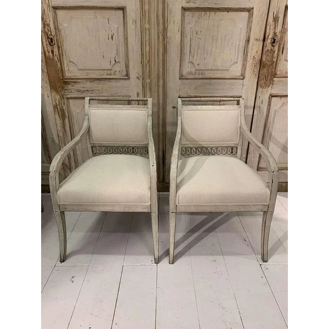 Set of 19th Century Swedish Open Armchairs with Fretwork Detail For Sale - Image 10 of 10