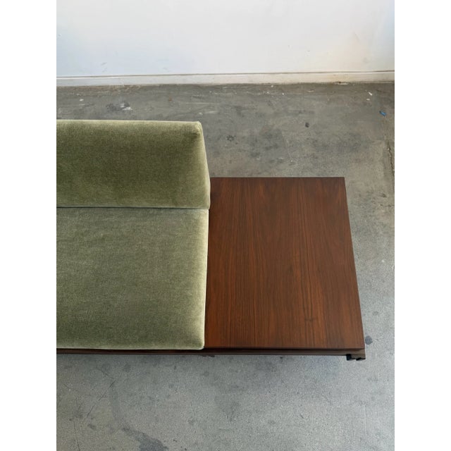 Vintage Platform Sectional in Walnut & Mohair For Sale - Image 10 of 14