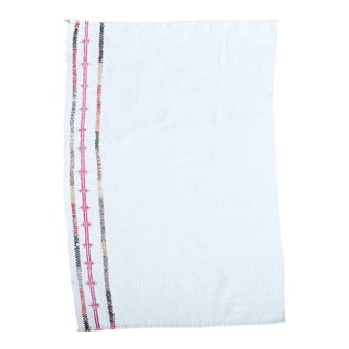 1970s Vintage Handmade Wool Cotton White Small Kilim Rug For Sale