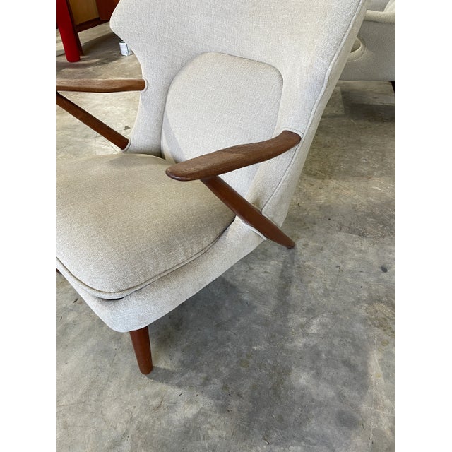 1960s Kurt Olsen 221 for Slagelse Mobelvaerk Lounge Wingback Danish Modern Chair For Sale - Image 5 of 10
