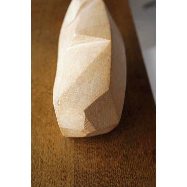 Light Yellow Abstract Anthroposophical Stone Sculpture, 1970s For Sale - Image 8 of 9