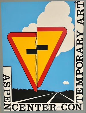 Allan D'Arcangelo, Pop Art Aspen Road Sign D'arcangelo Silkscreen Chiron Press Vintage Art Poster, 1967