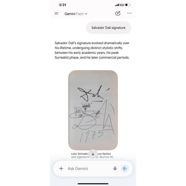 1960s “Fallen Angel by Salvador Dali. Hand Signed in Purple as Dali Custom Woodcut, 13 X 10 1/4 In. Print, Framed 22x17 3/4x1 1/2in., 1960 Orig., Fran For Sale - Image 12 of 12