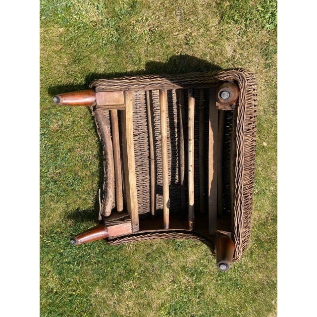 Early 20th Century Early 20th Century Vintage Wicker Footstool For Sale - Image 5 of 9