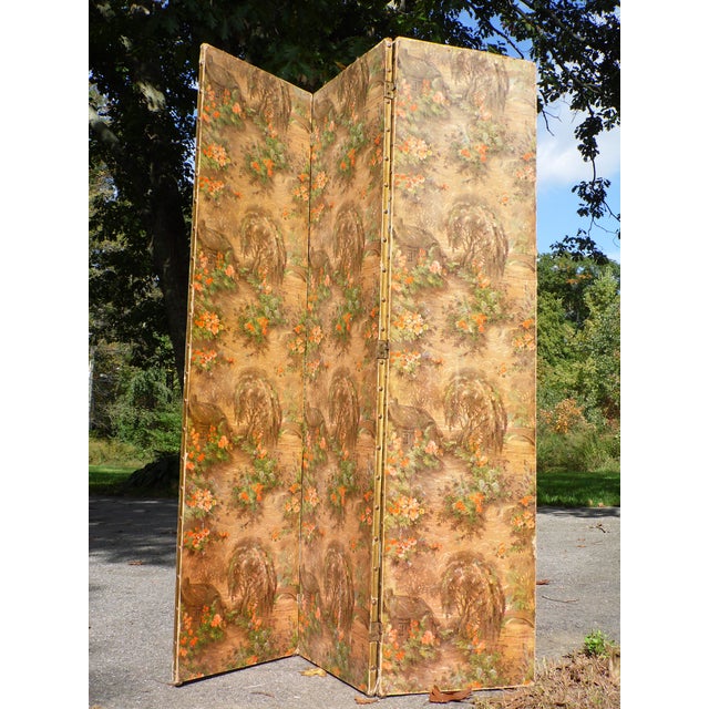 Vintage Room Divider 3 Panel Folding Changing Privacy Screen Chairish