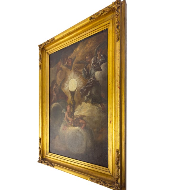 Baroque Artist, Study for Triumph of the Name of Jesus, 17th Century, Oil on Canvas, Framed For Sale - Image 5 of 12