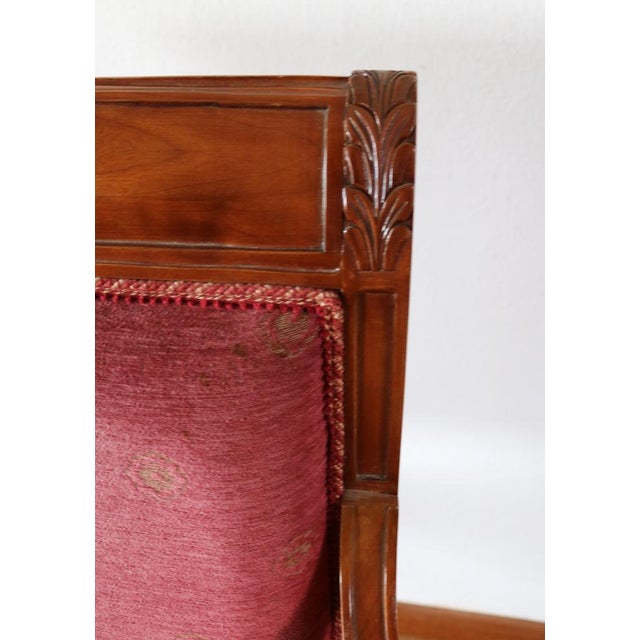 1990s Set of Directoire Style Armchairs in Cherry Wood, 1990s For Sale - Image 5 of 10