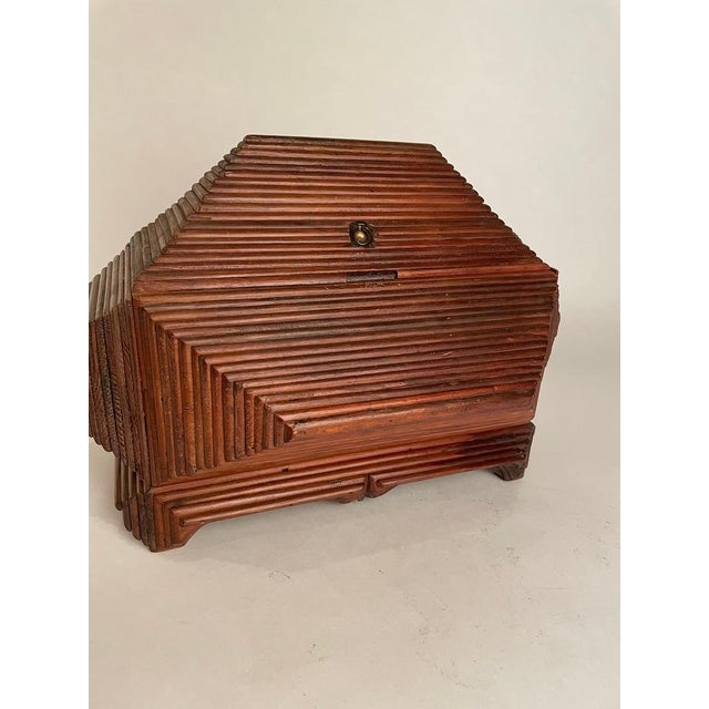 Tramp Art Box, Large Scale and Unusual Form. Circa 1900 For Sale - Image 10 of 12