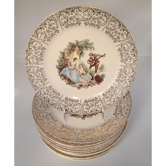 Vintage American Limoge China d'Or Triumph Dinner Plates Set of 13