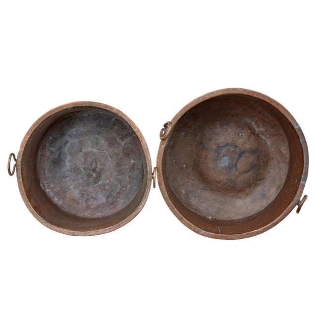Large Victorian Copper Cooking Vessels, Set of 2 For Sale - Image 5 of 8