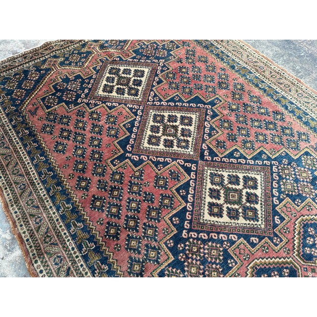 Tribal Hand Knotted Vintage Afshar Design Tribal Rug For Sale - Image 3 of 8