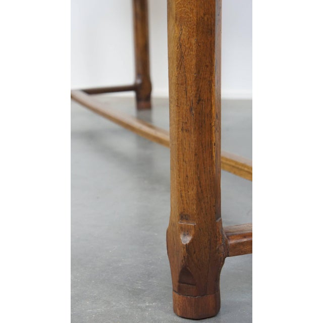 French Oak Farmhouse Dining Table with Drawers For Sale - Image 11 of 18