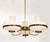 1960's Stilnovo Style Walnut and Brass Chandelier For Sale - Image 15 of 17