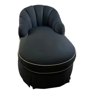 Custom Fully Upholstered Scalloped Chaise