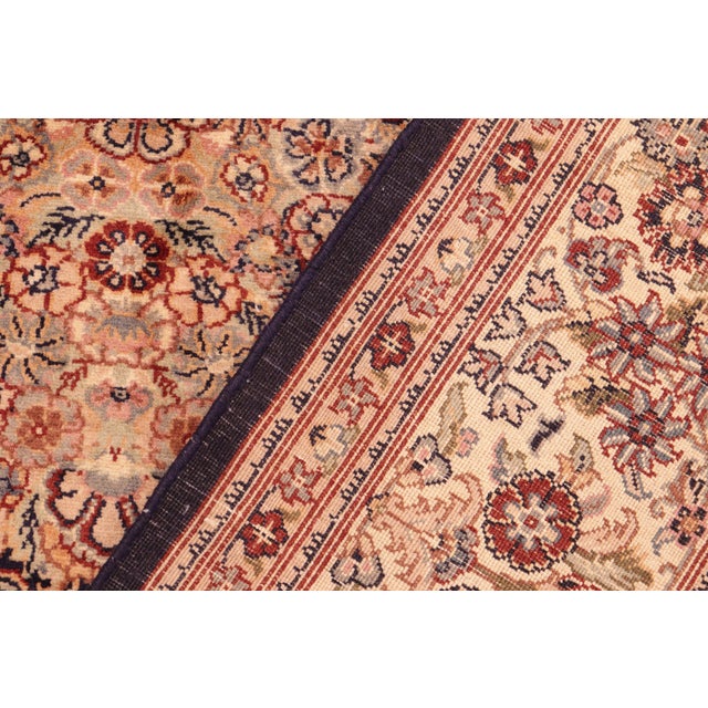 Textile Shabby Chic Medallion 1990's Pak-Persian Blue/Beige Wool Rug - 6'1'' X 9'1'' For Sale - Image 7 of 9