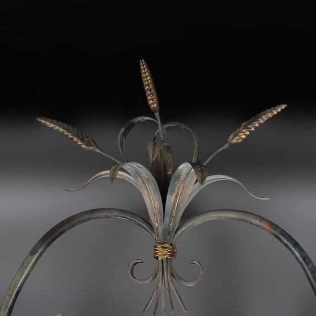 Vintage LaBarge Glass , Silver & Gilt Metal Floral & Foliage Pier Table & Mirror For Sale - Image 11 of 12