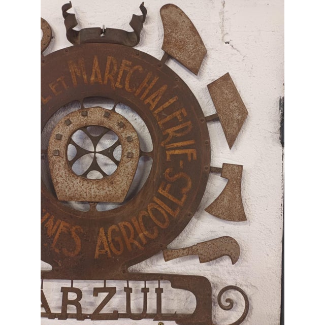 1950s Larzul Blacksmith Shop Sign in Metal, 1950s For Sale - Image 5 of 9