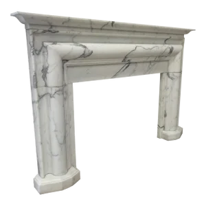 Contemporary Statuary Solid Marble Fireplace Mantel