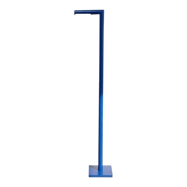 Vintage Italian Blue Painted Minimalist Floor Lamp For Sale