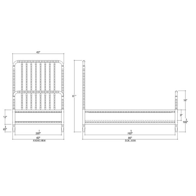 Wood Twin Size White Spindle Bed Frame For Sale - Image 7 of 7