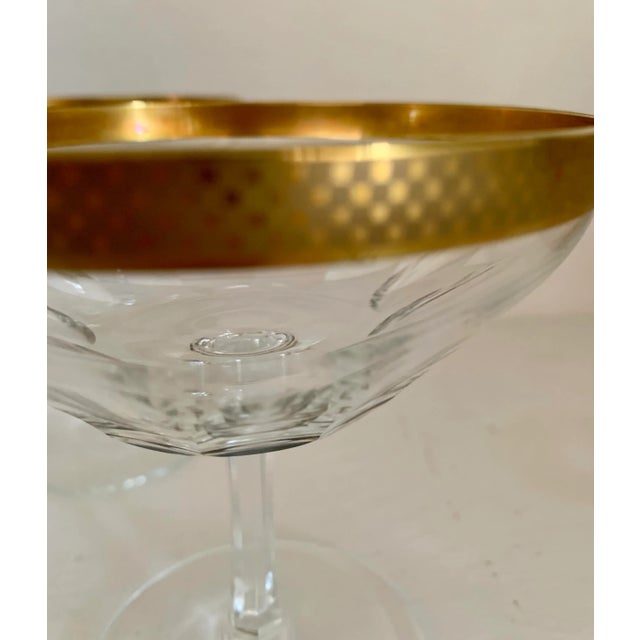 Art Deco 1930s Art Deco Champagne Coupes Checkered Gold - Set of 4 For Sale - Image 3 of 4