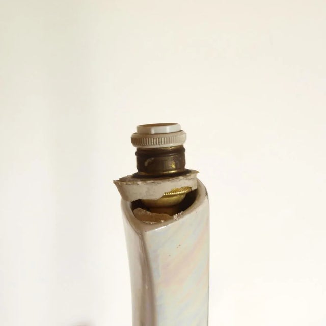 Black Vintage Iridescent Ceramic Lamp from Verceram For Sale - Image 8 of 18