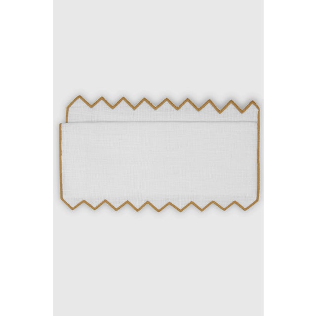 Contemporary GERNIKA Tobacco Linen Cocktail Napkins from Los Encajeros, Set of 4 For Sale - Image 3 of 4